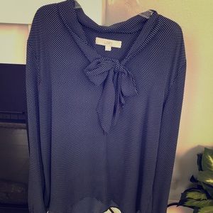 Navy/white blouse— The Loft